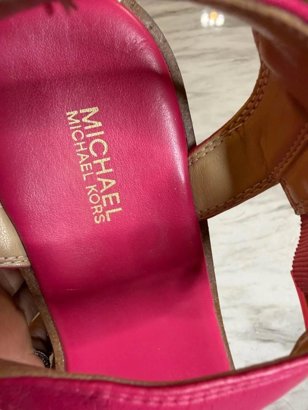 Michael Kors Women’s Richie Platform Pink Fuschia Espadrille Sandal 8 *READ - Picture 9 of 10